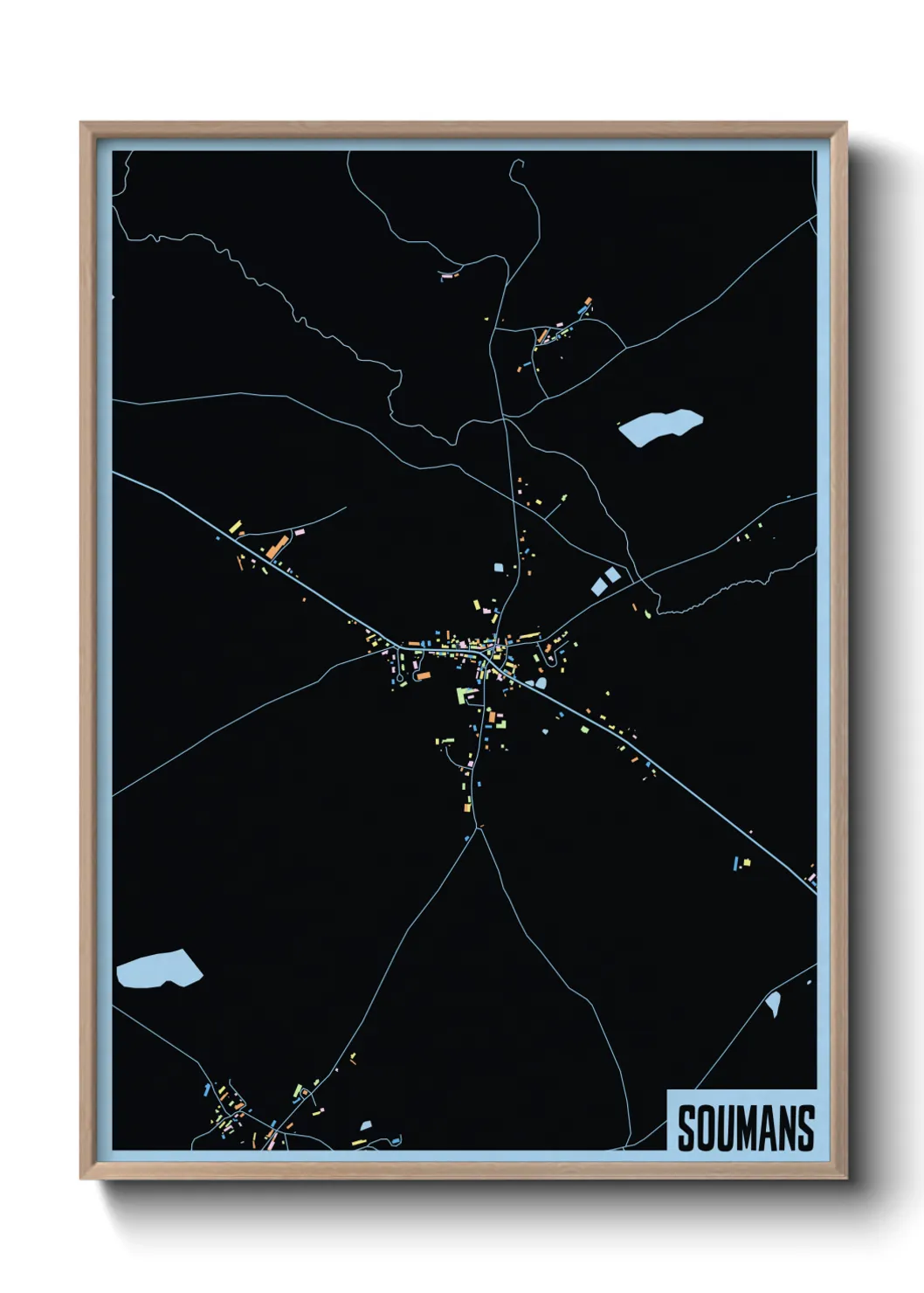 Une affiche de carte sur Soumans