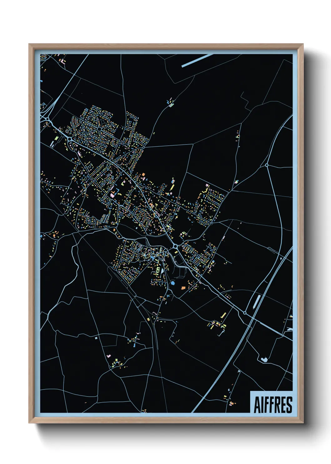Une affiche de carte sur Aiffres