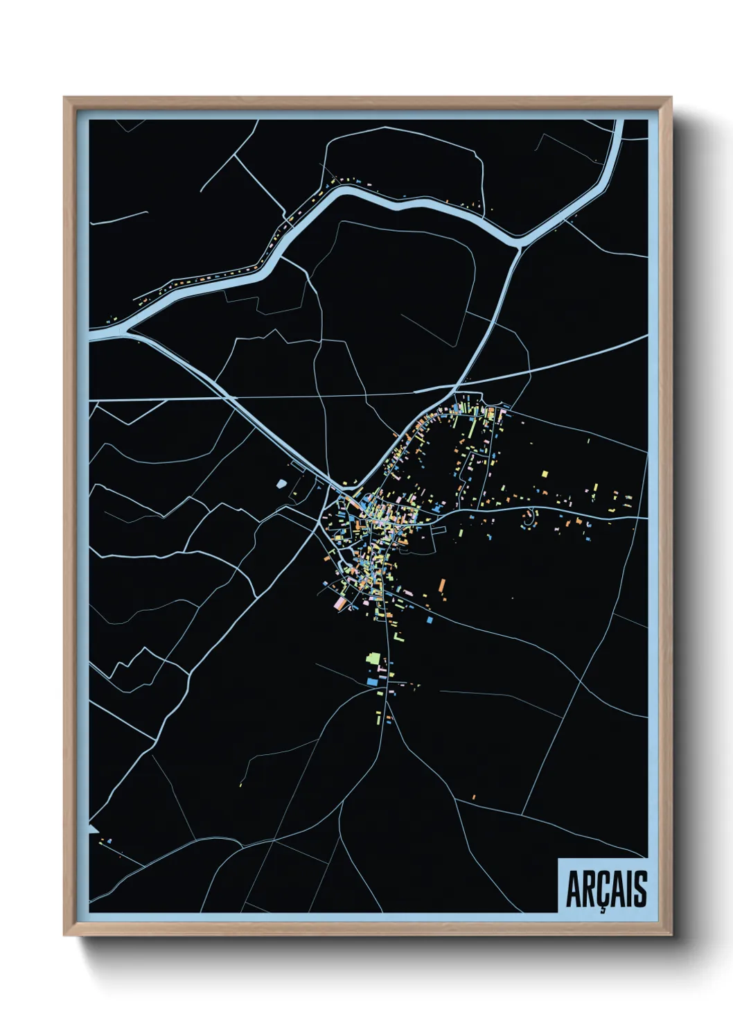 Une affiche de carte sur Arçais