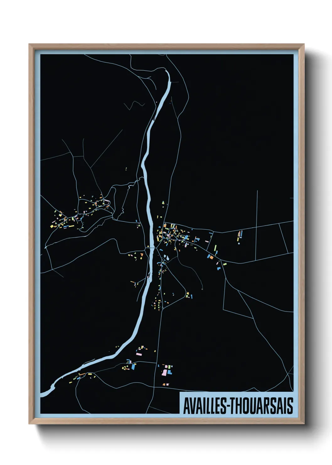 Une affiche de carte sur Availles-Thouarsais