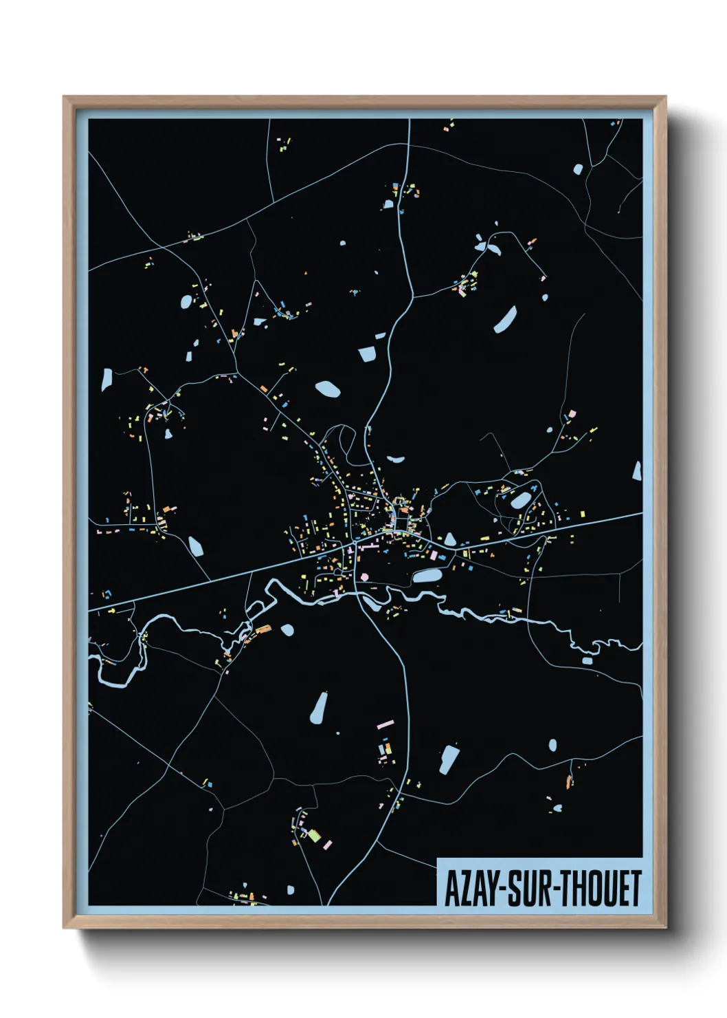 Une affiche de carte sur Azay-sur-Thouet