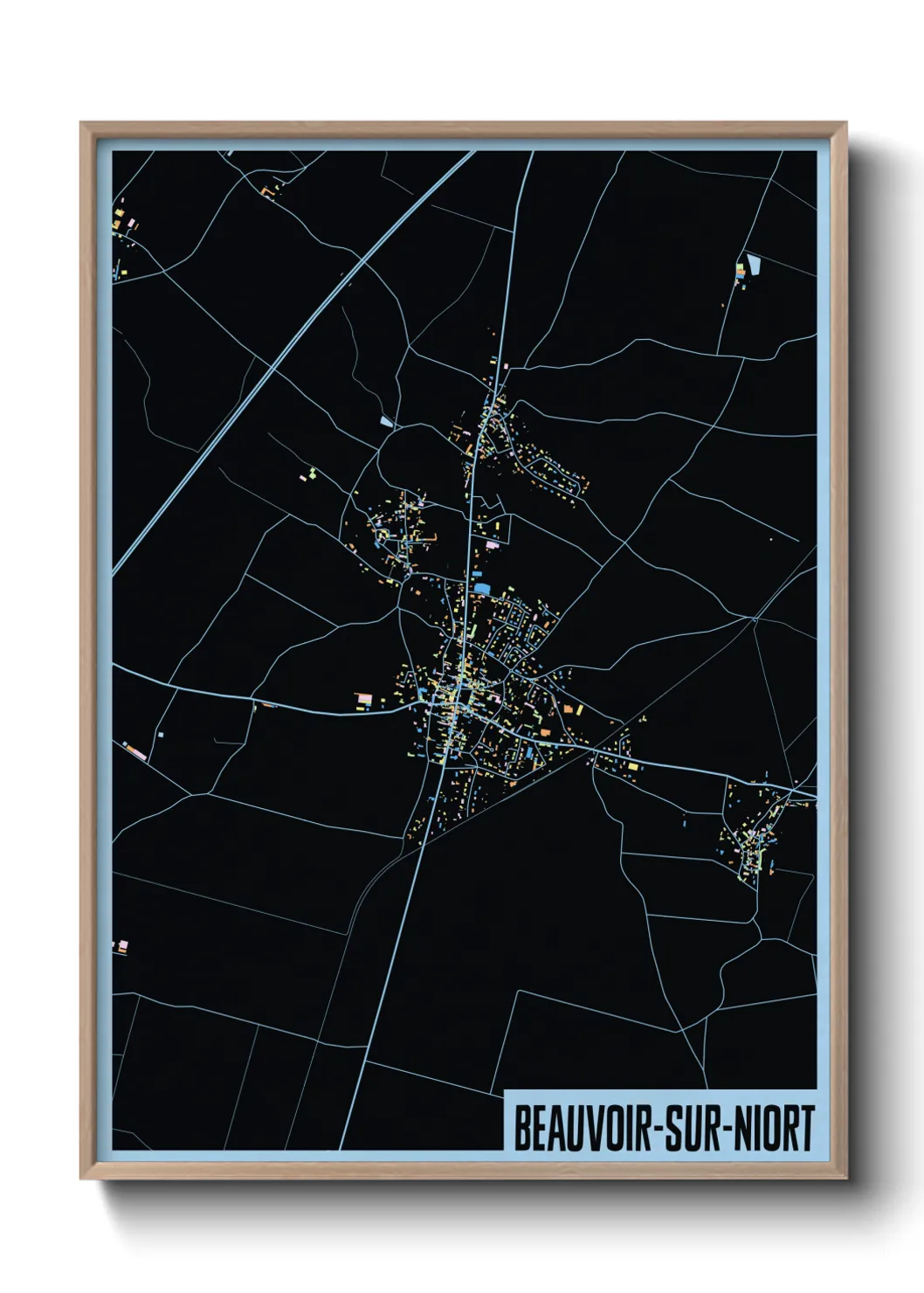 Une affiche de carte sur Beauvoir-sur-Niort