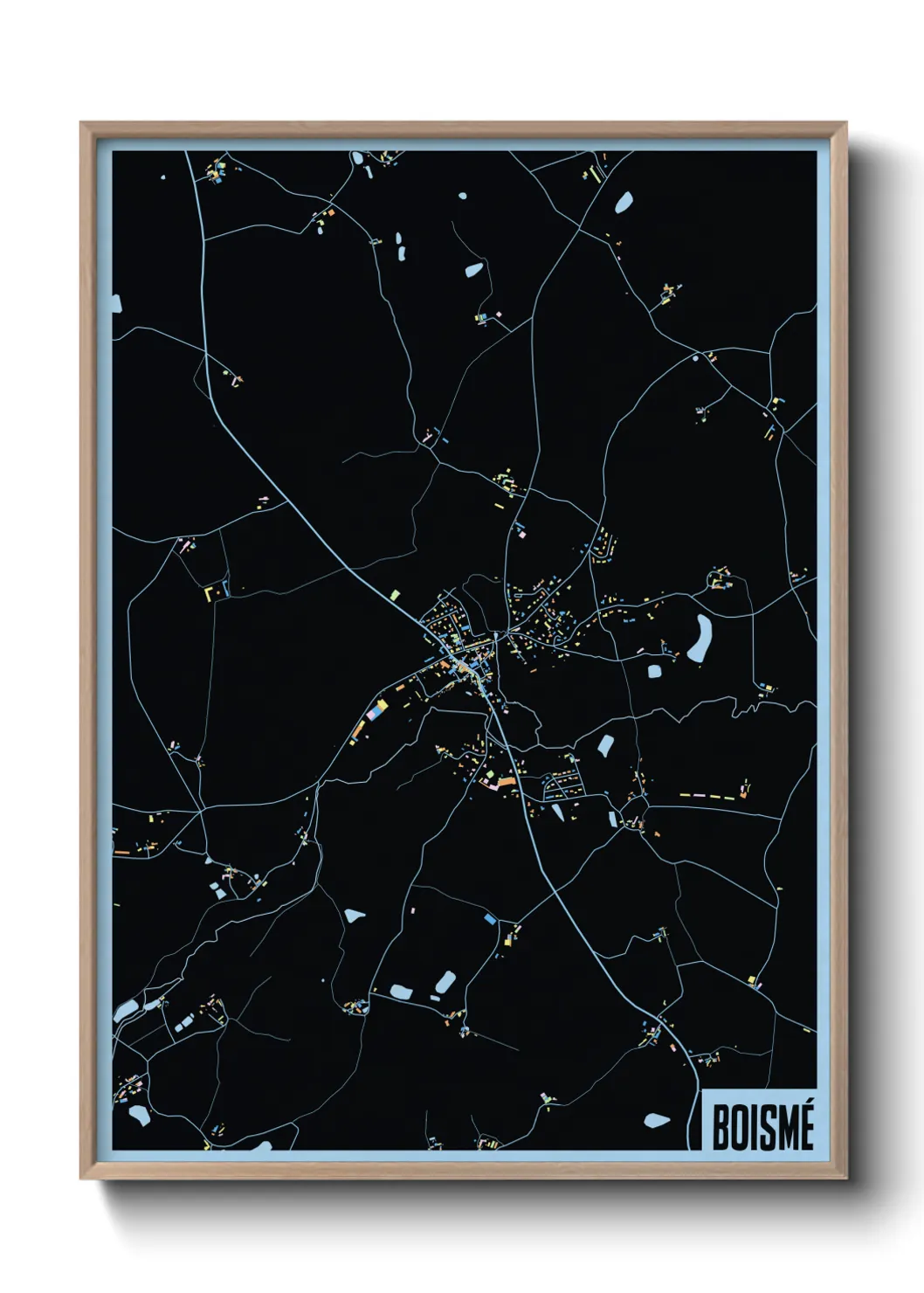 Une affiche de carte sur Boismé