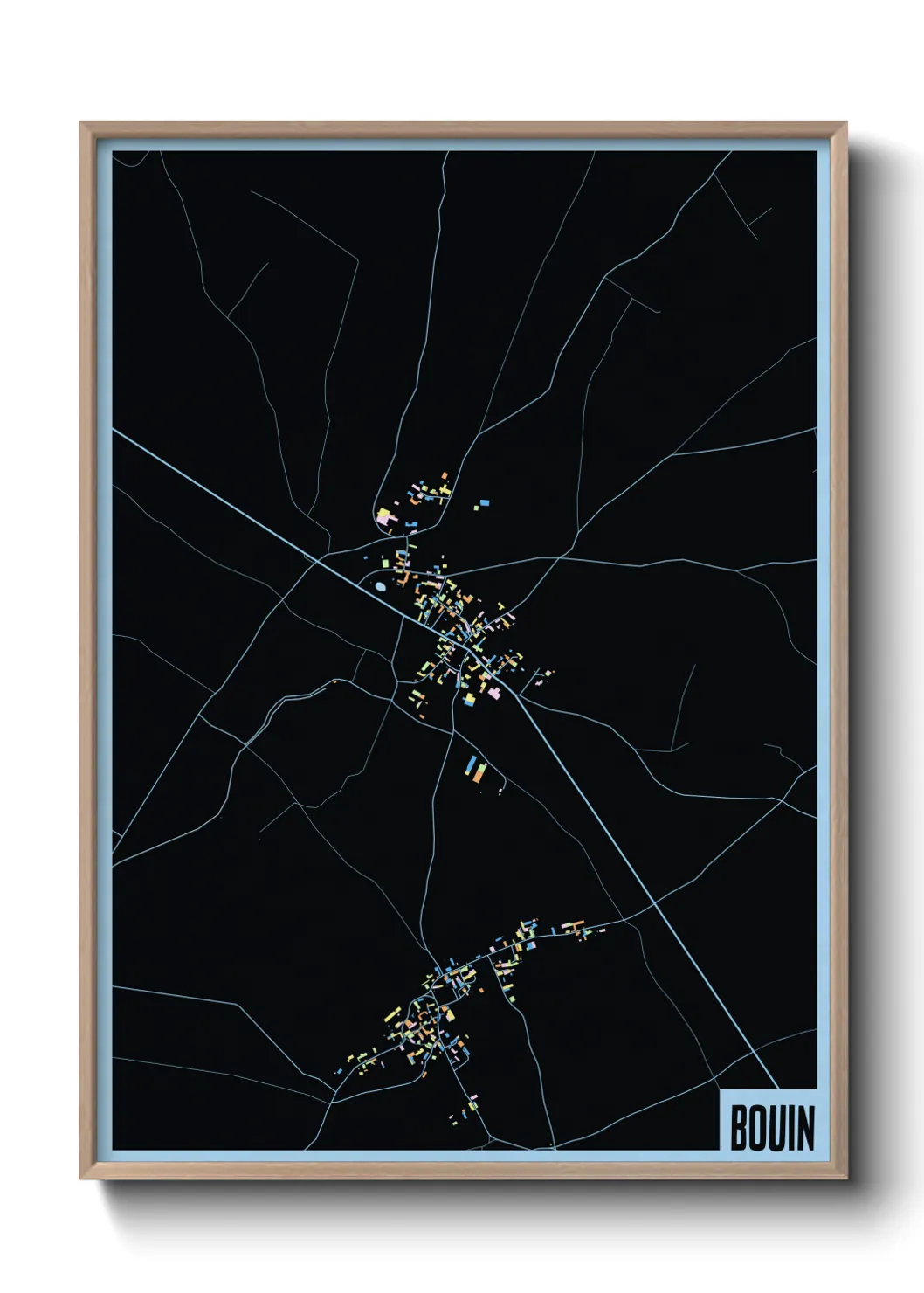 Une affiche de carte sur Bouin