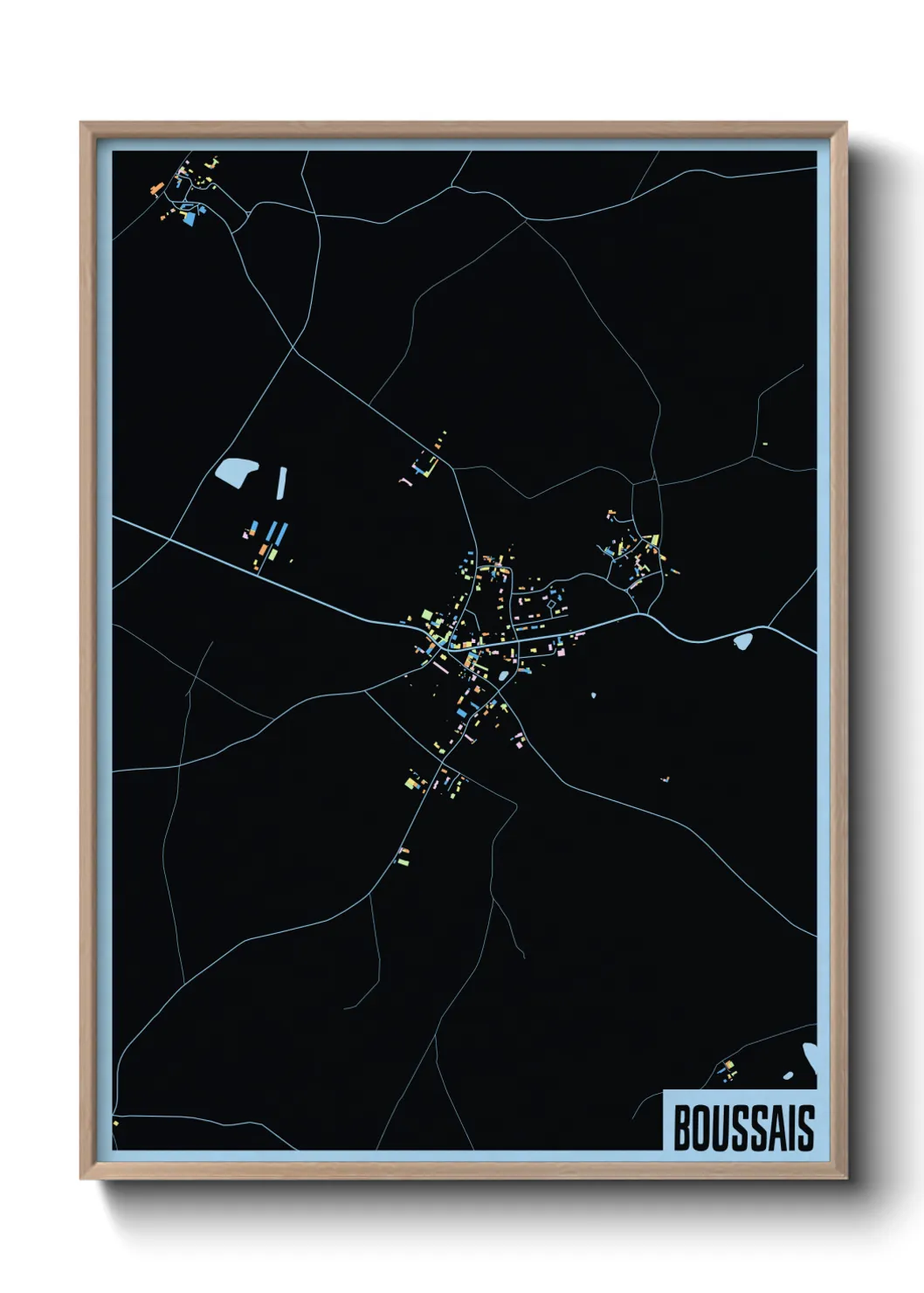 Une affiche de carte sur Boussais