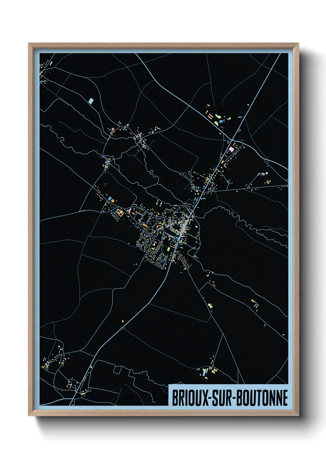 Une affiche de carte sur Brioux-sur-Boutonne