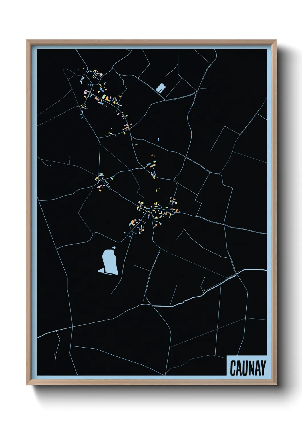 Une affiche de carte sur Caunay