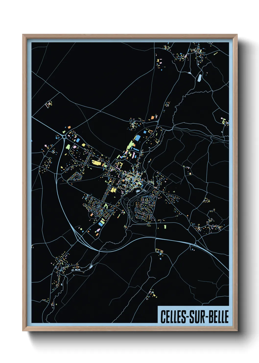 Une affiche de carte sur Celles-sur-Belle