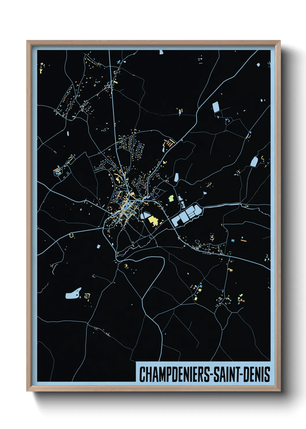 Une affiche de carte sur Champdeniers-Saint-Denis