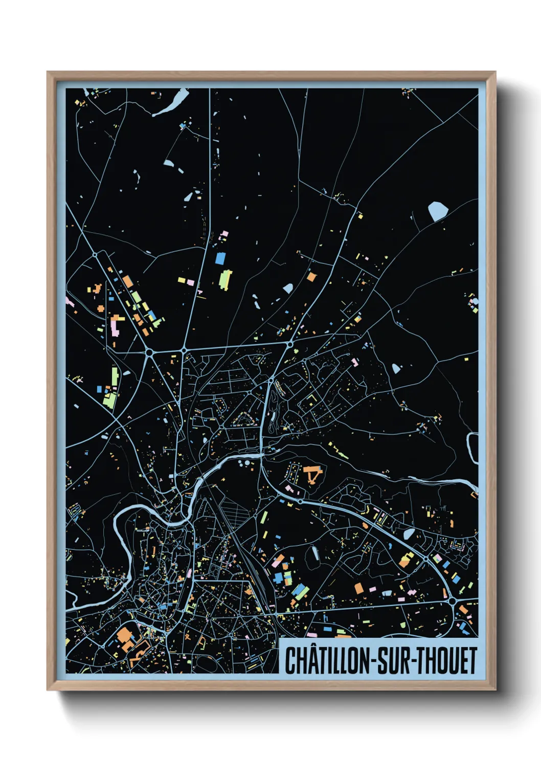 Un poster carteChâtillon-sur-Thouet