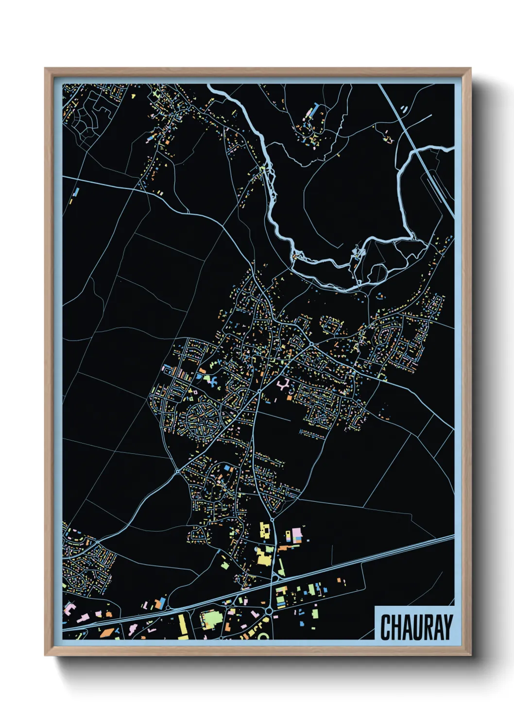 Une affiche de carte sur Chauray