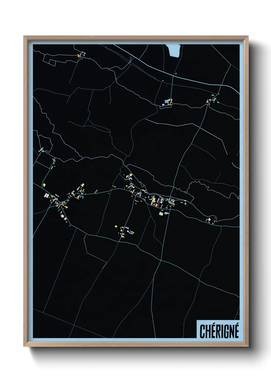 Une affiche de carte sur Chérigné