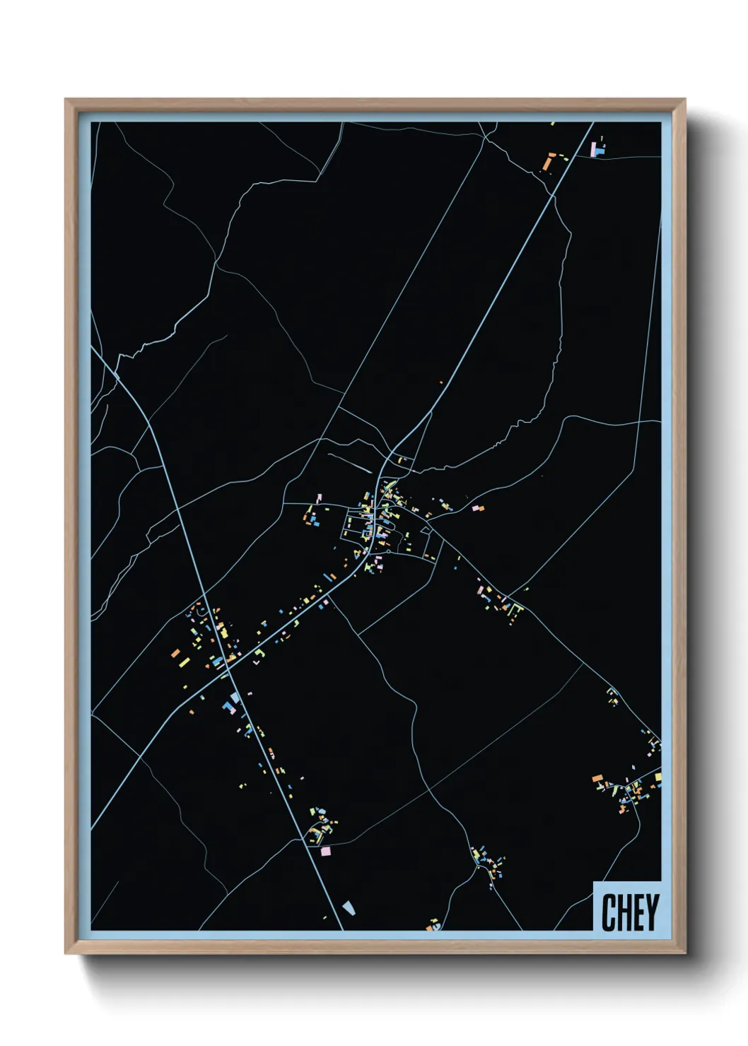 Une affiche de carte sur Chey