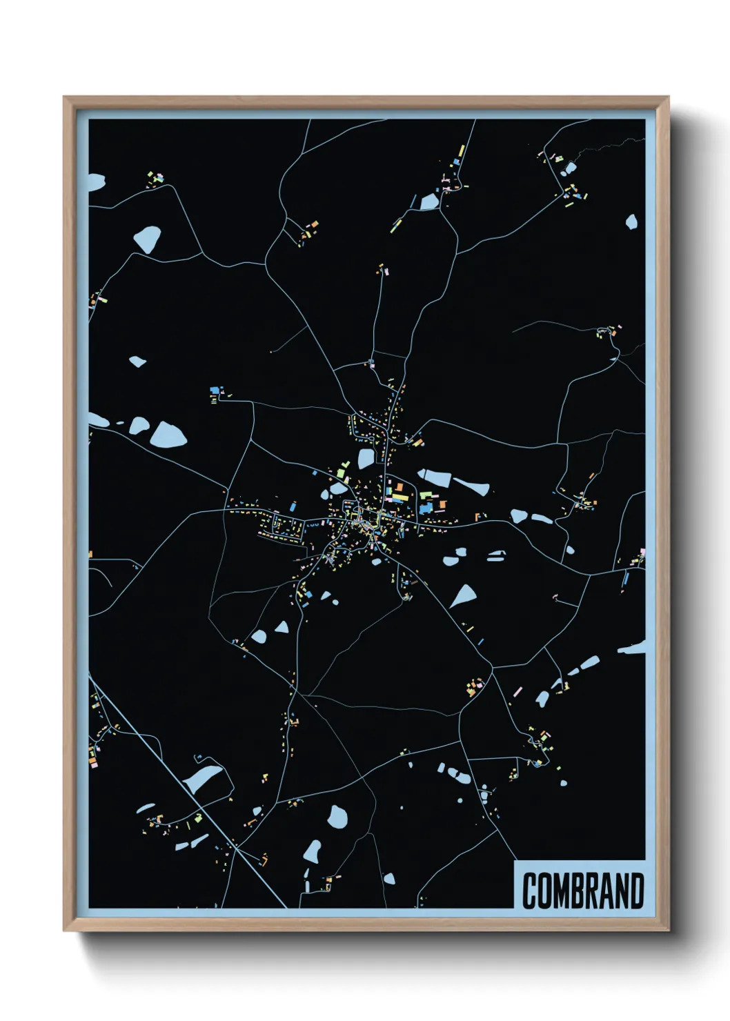 Une affiche de carte sur Combrand