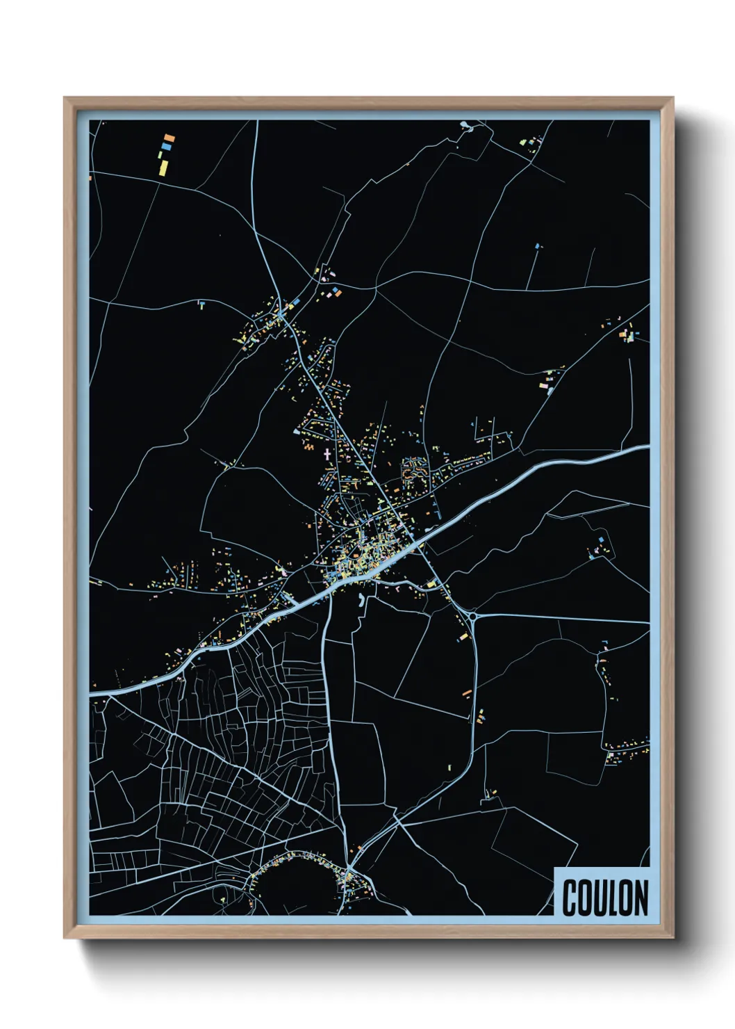 Une affiche de carte sur Coulon