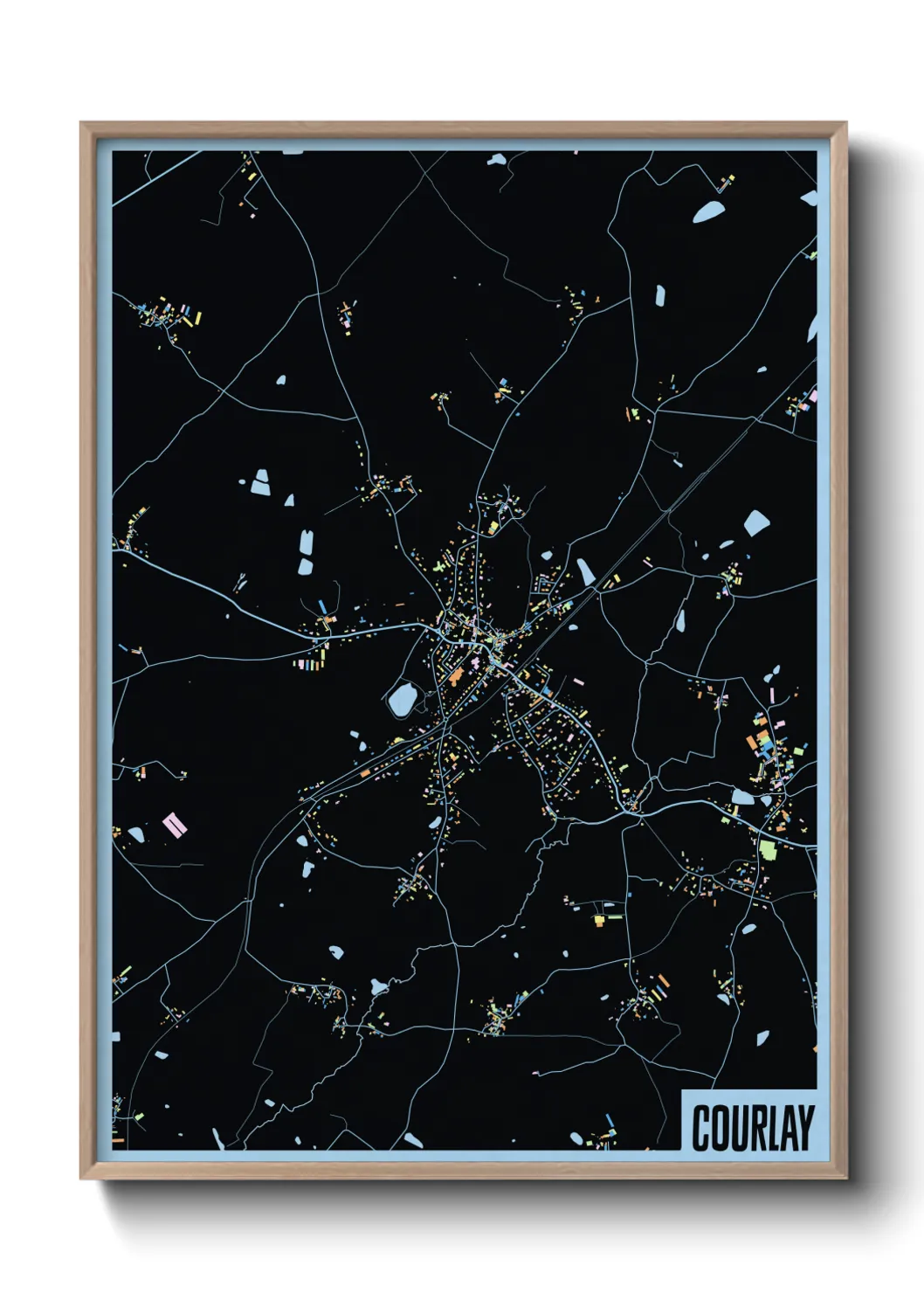 Une affiche de carte sur Courlay