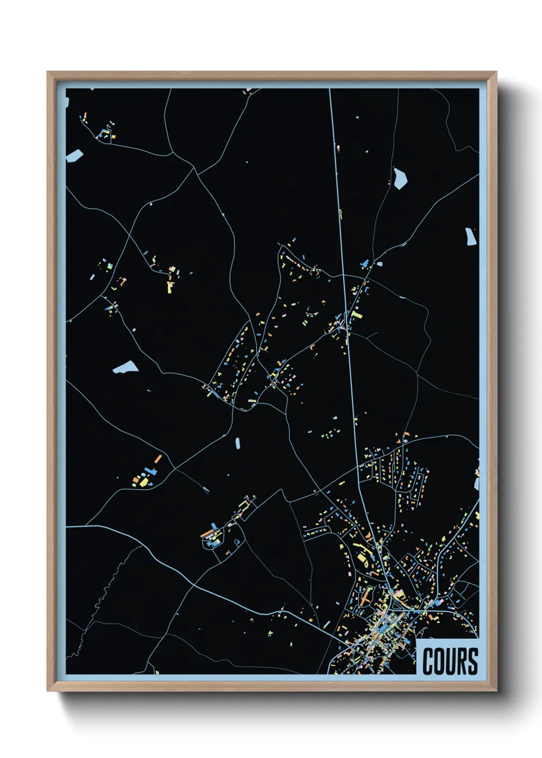 Une affiche de carte sur Cours