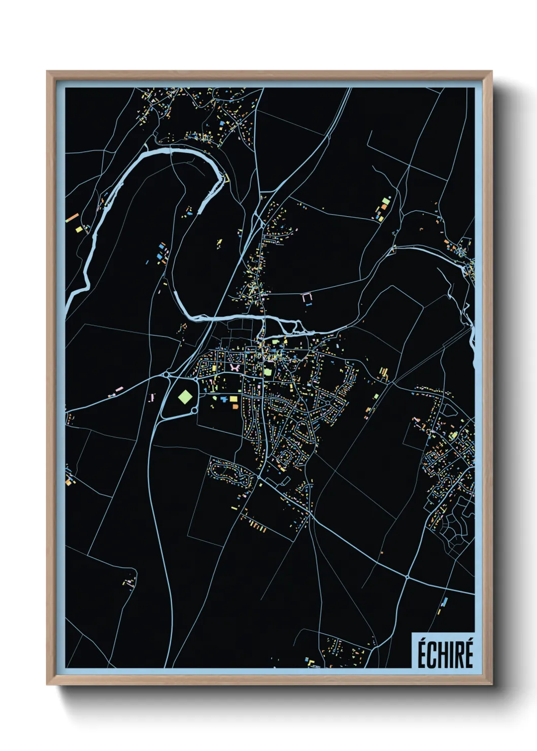 Une affiche de carte sur Échiré