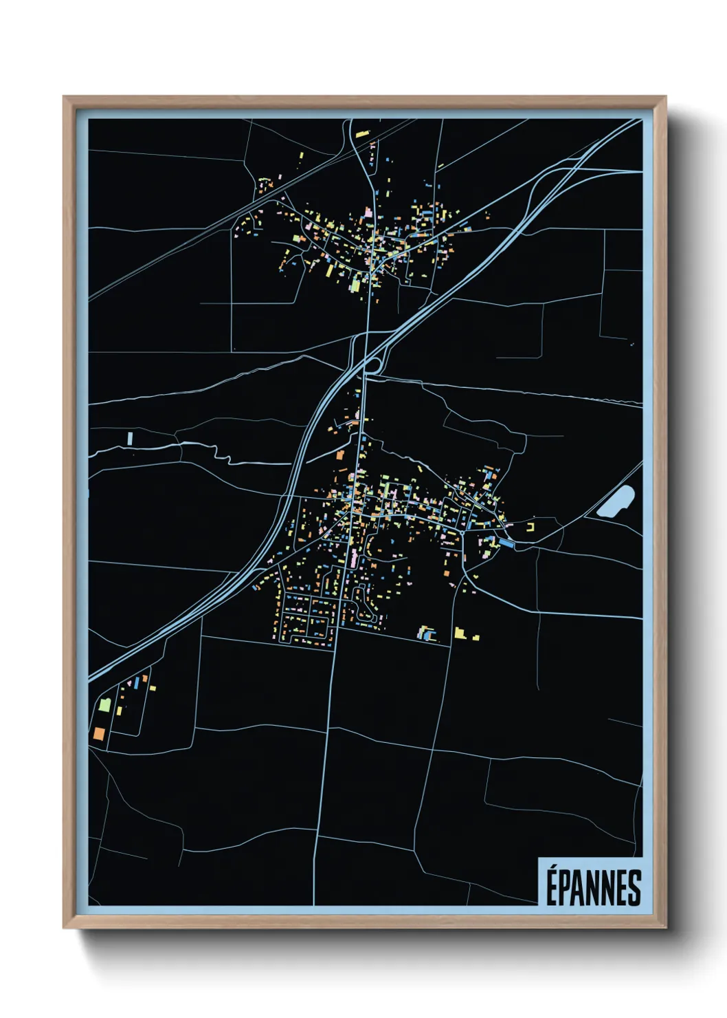 Une affiche de carte sur Épannes