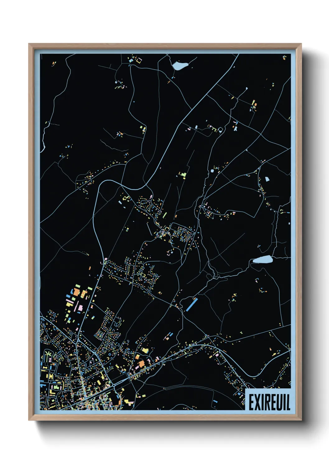 Une affiche de carte sur Exireuil