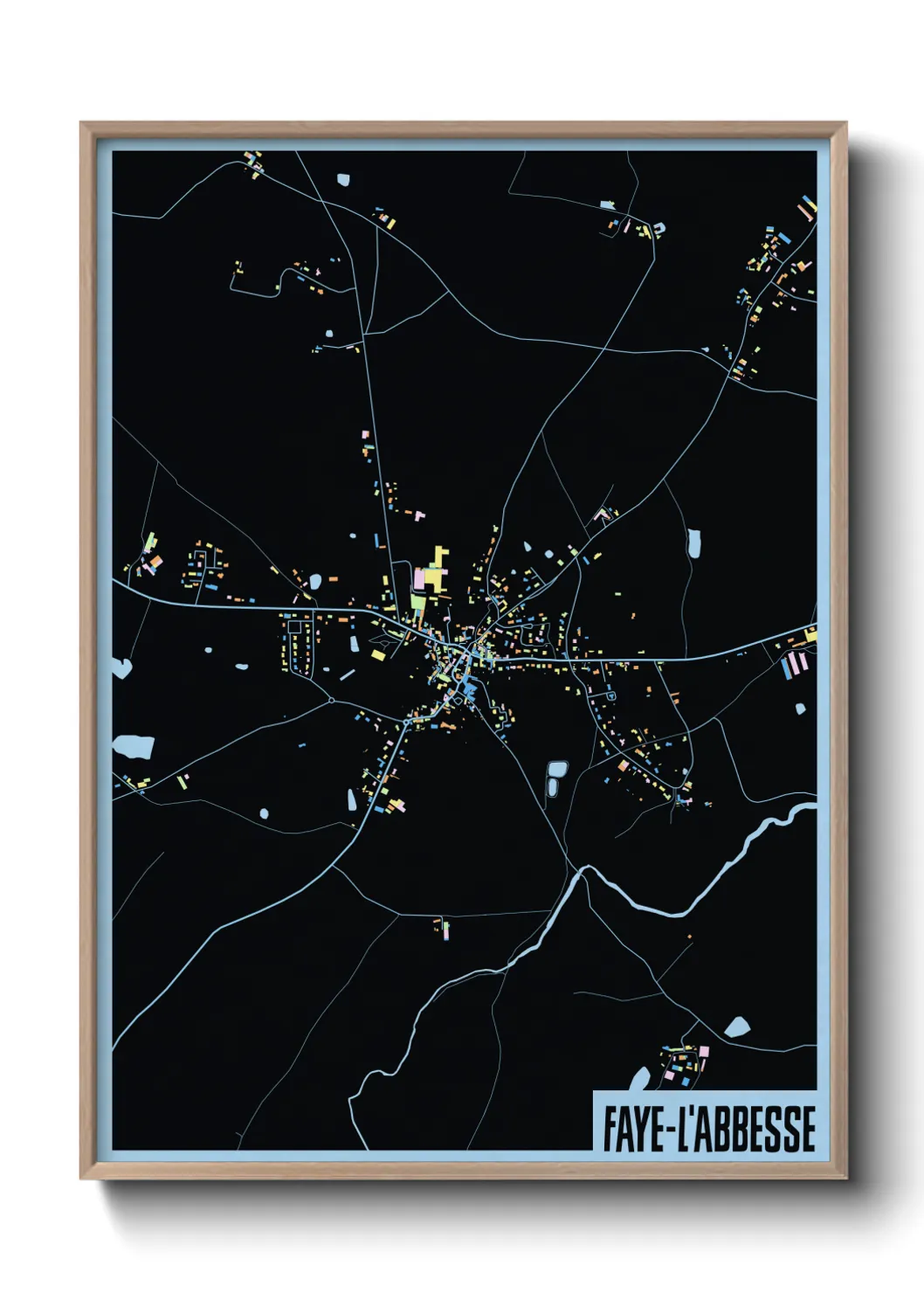 Une affiche de carte sur Faye-l'Abbesse