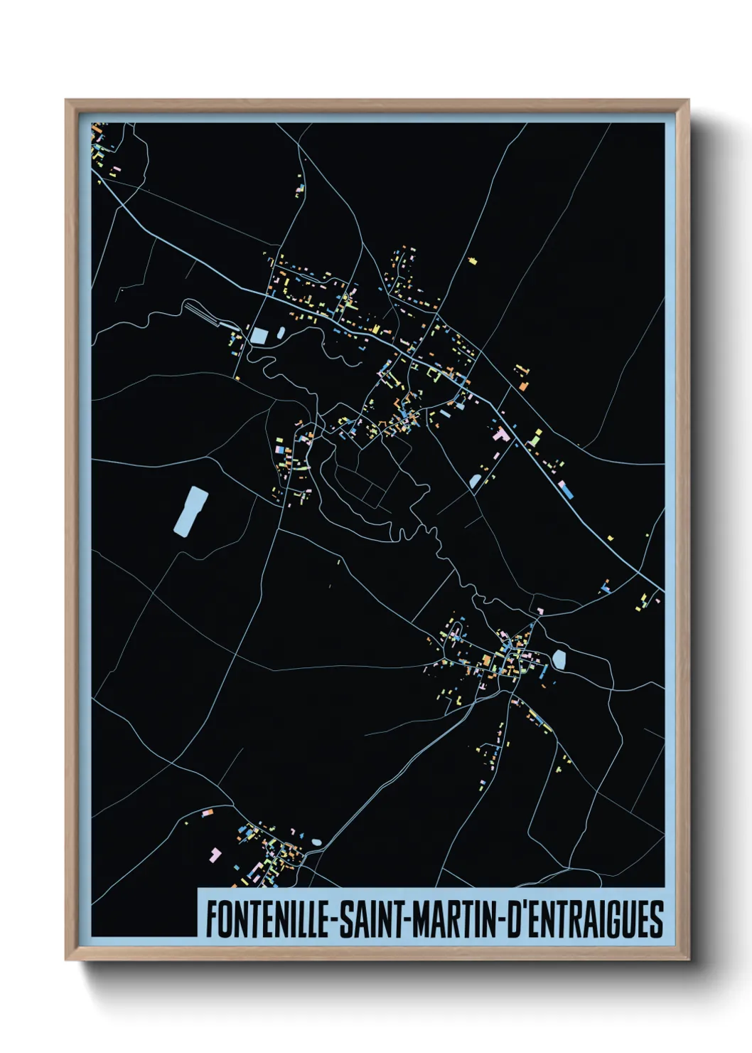 Un poster carteFontenille-Saint-Martin-d'Entraigues