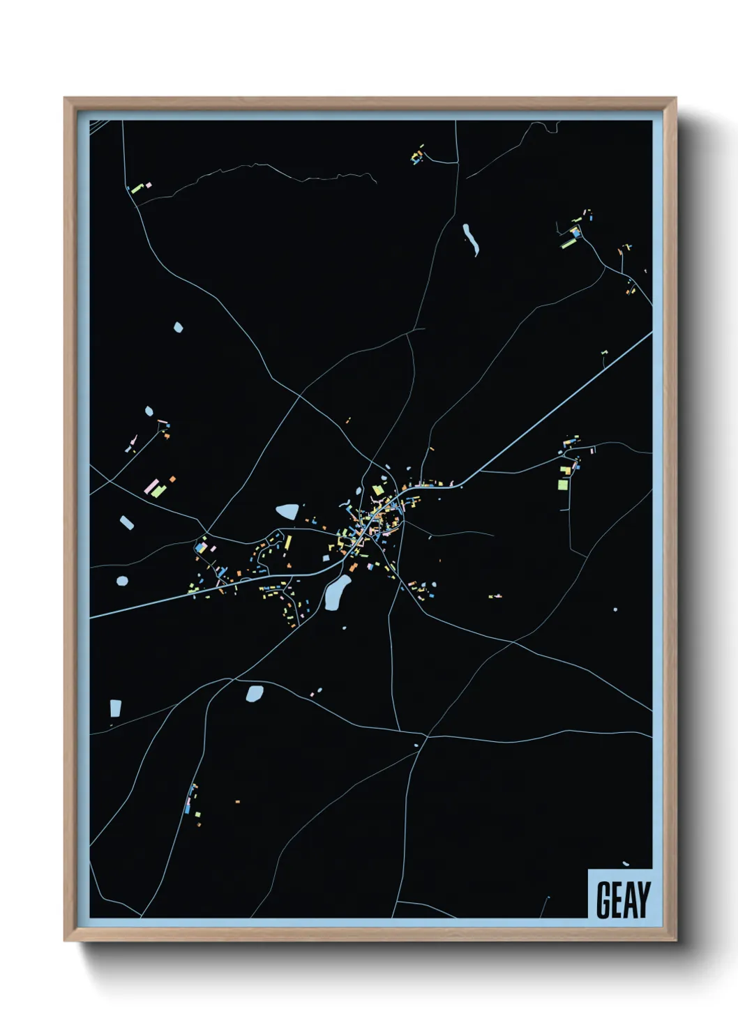 Une affiche de carte sur Geay