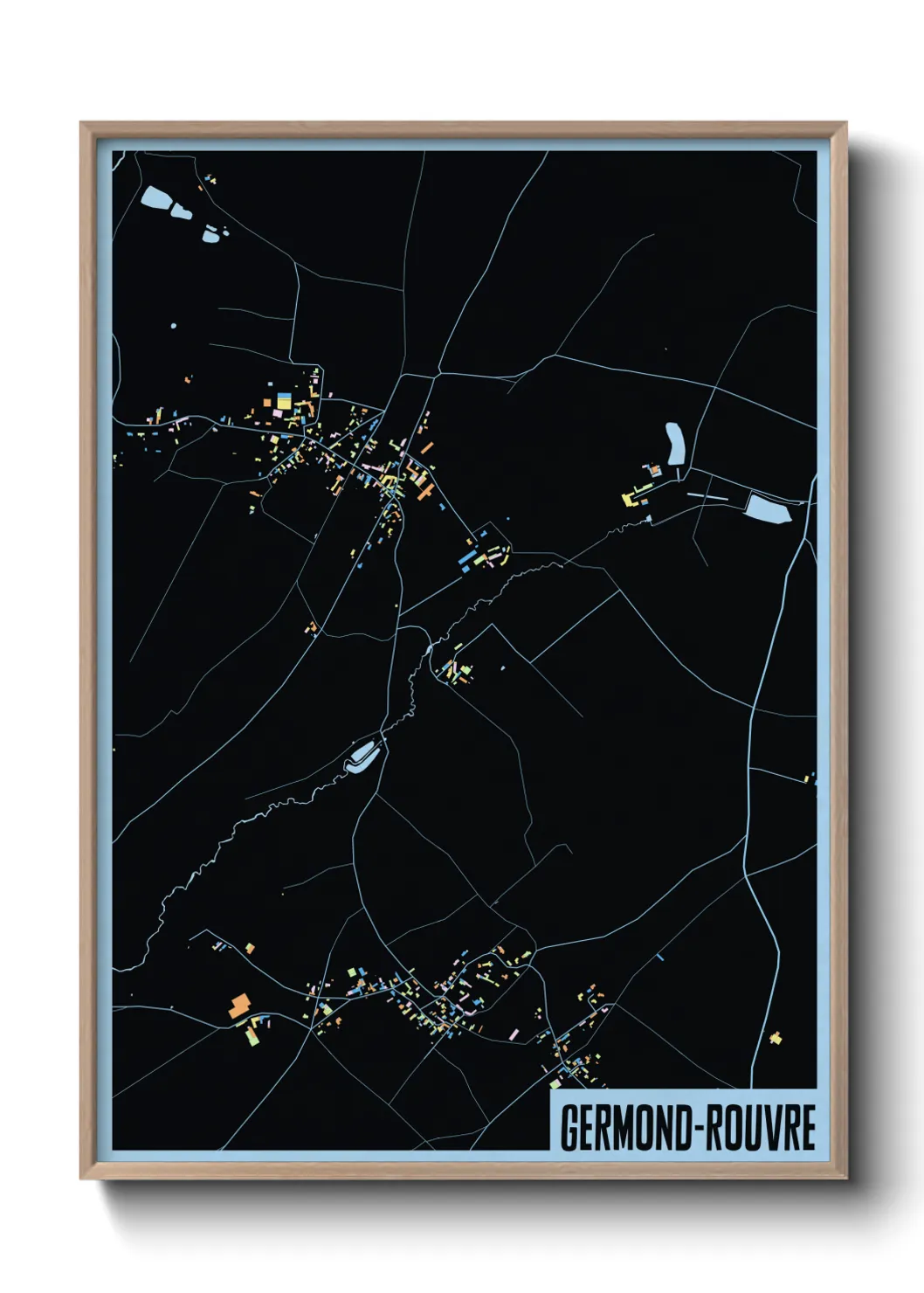 Une affiche de carte sur Germond-Rouvre