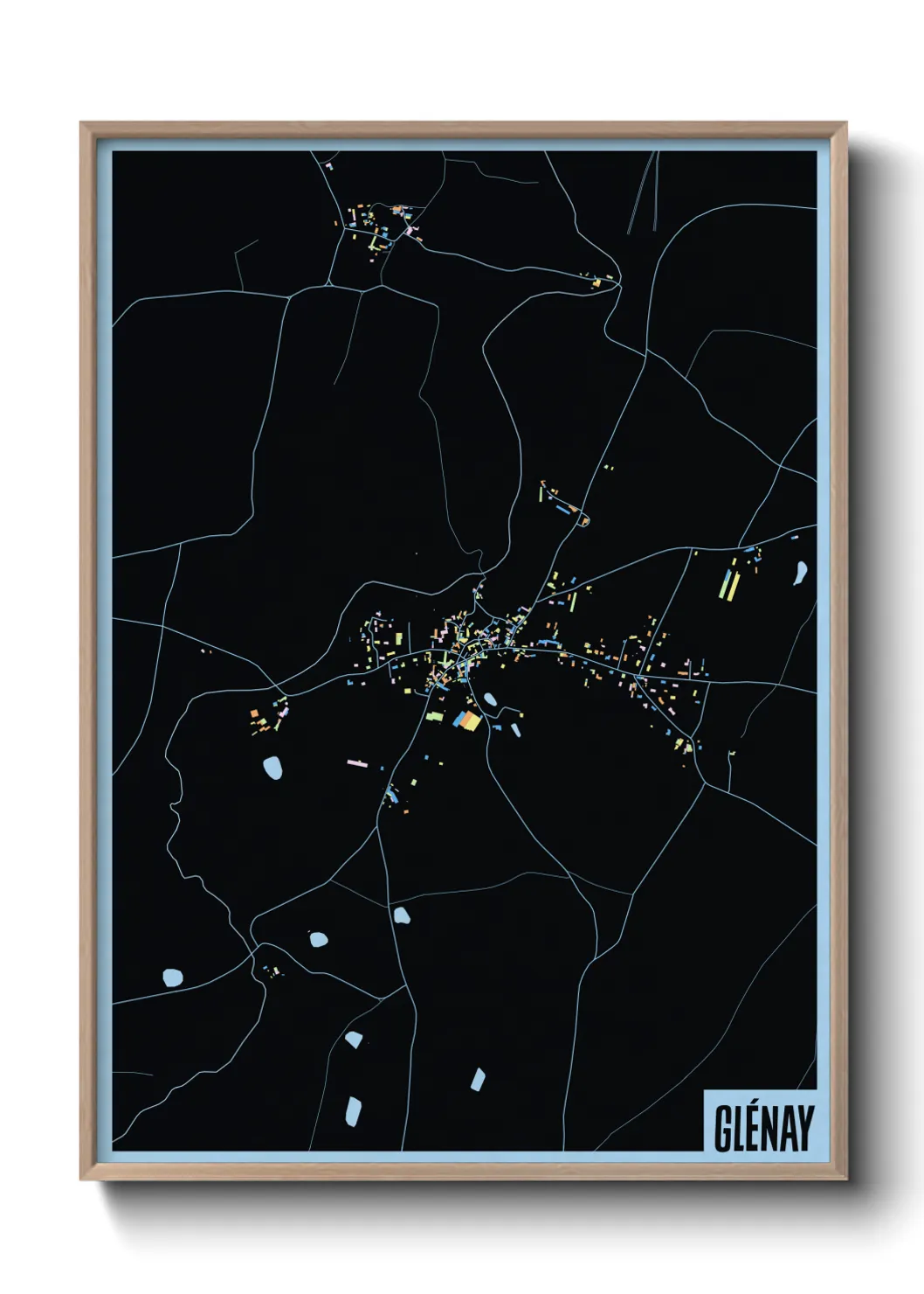 Une affiche de carte sur Glénay