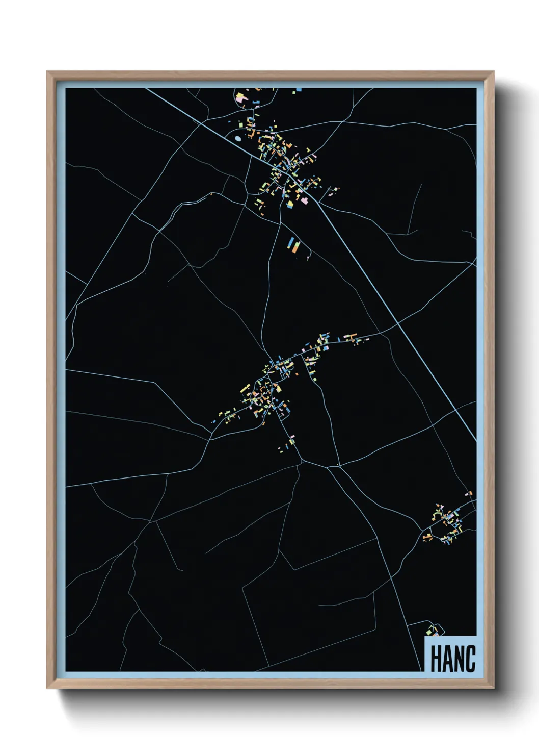 Une affiche de carte sur Hanc