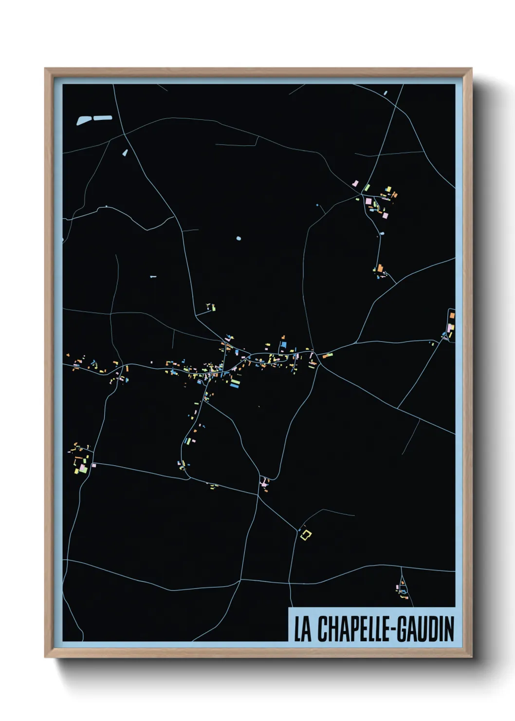 Une affiche de carte sur La Chapelle-Gaudin