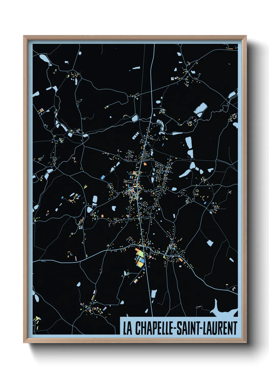 Une affiche de carte sur La Chapelle-Saint-Laurent