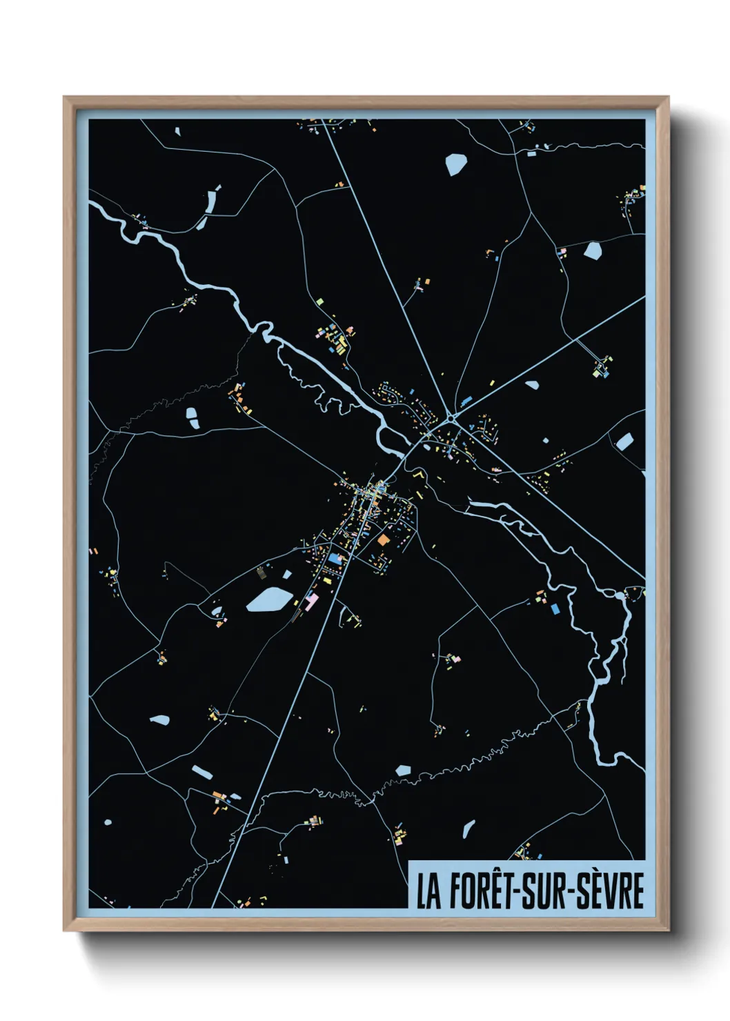 Une affiche de carte sur La Forêt-sur-Sèvre