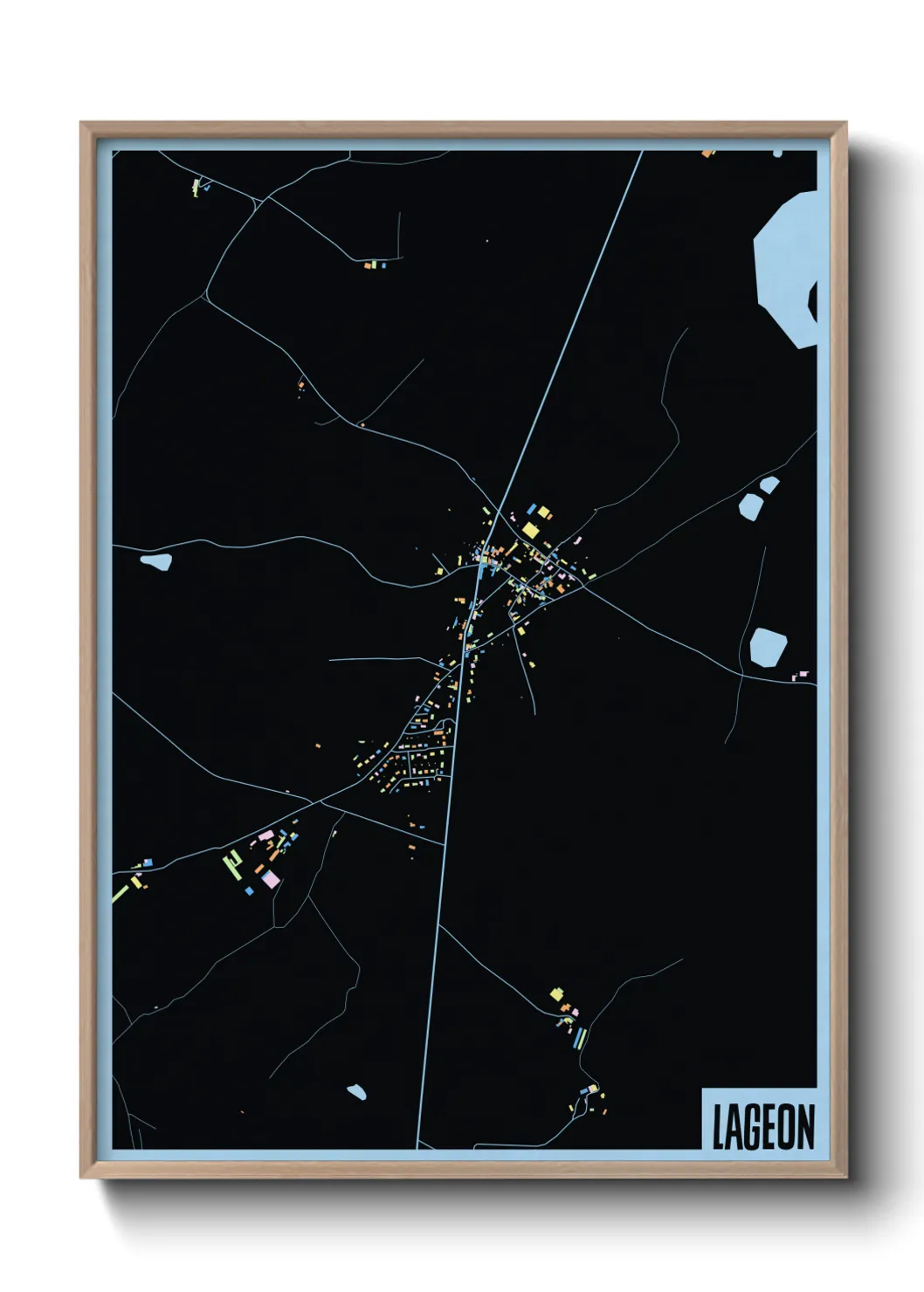 Une affiche de carte sur Lageon