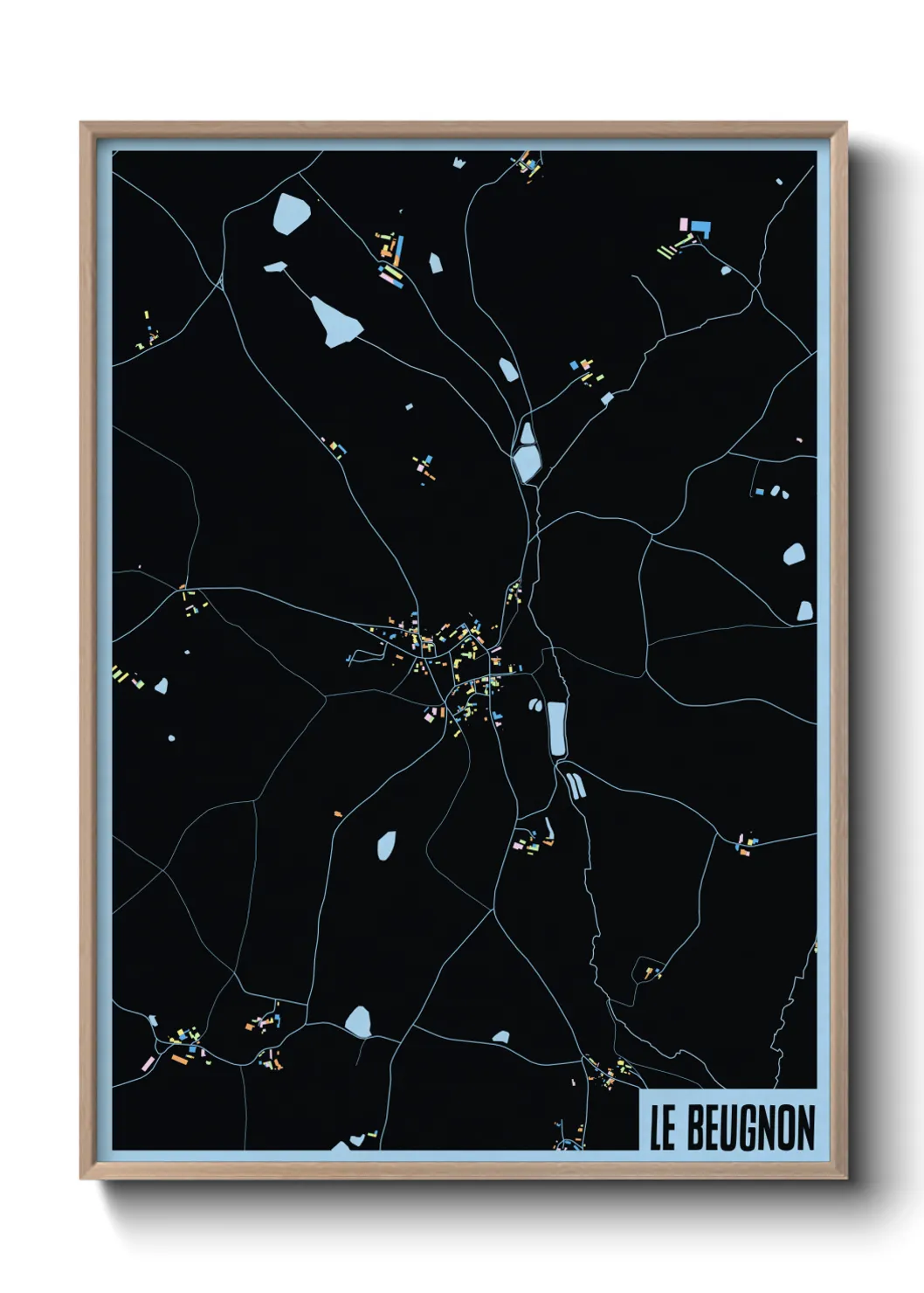 Une affiche de carte sur Le Beugnon
