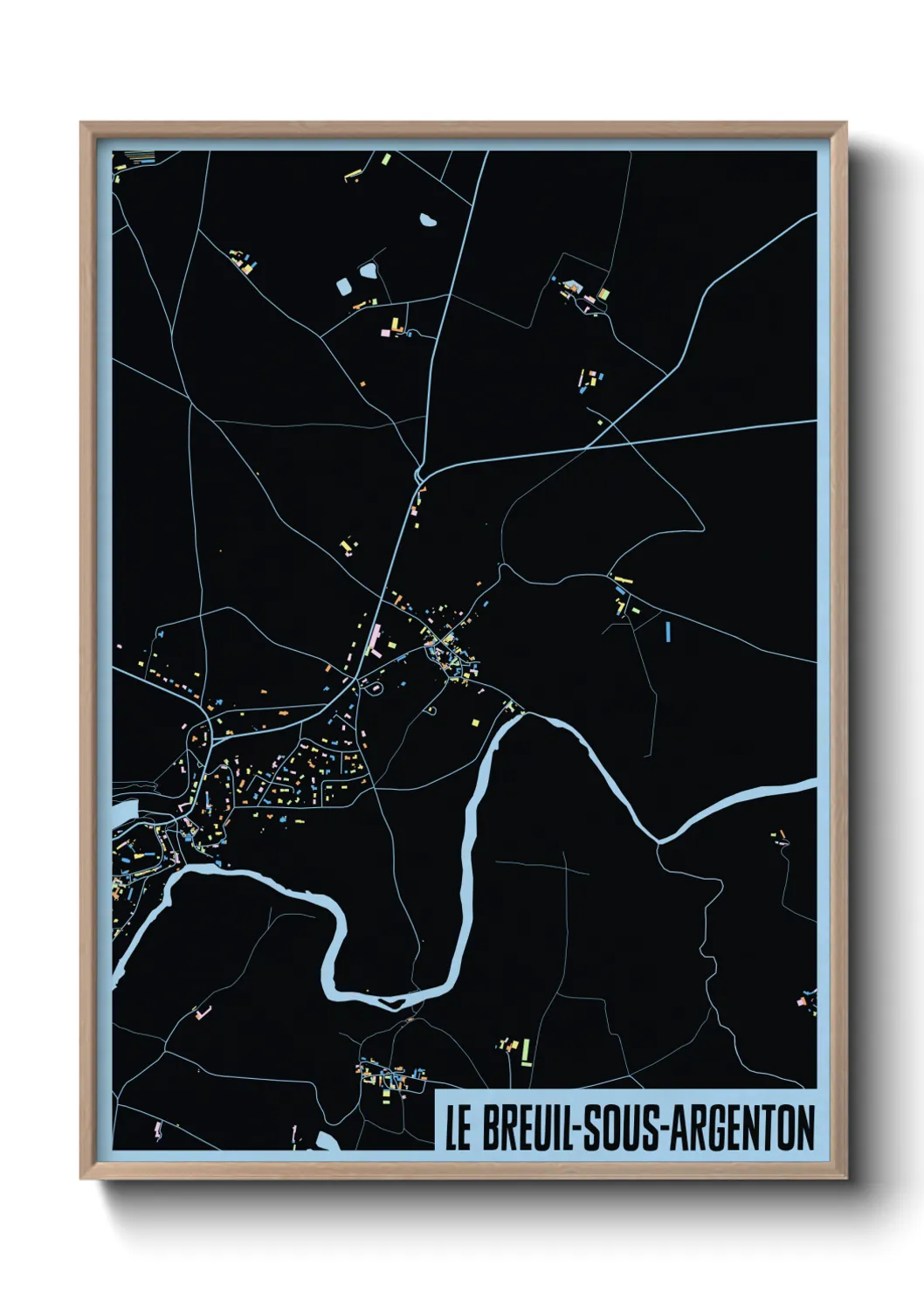 Une affiche de carte sur Le Breuil-sous-Argenton