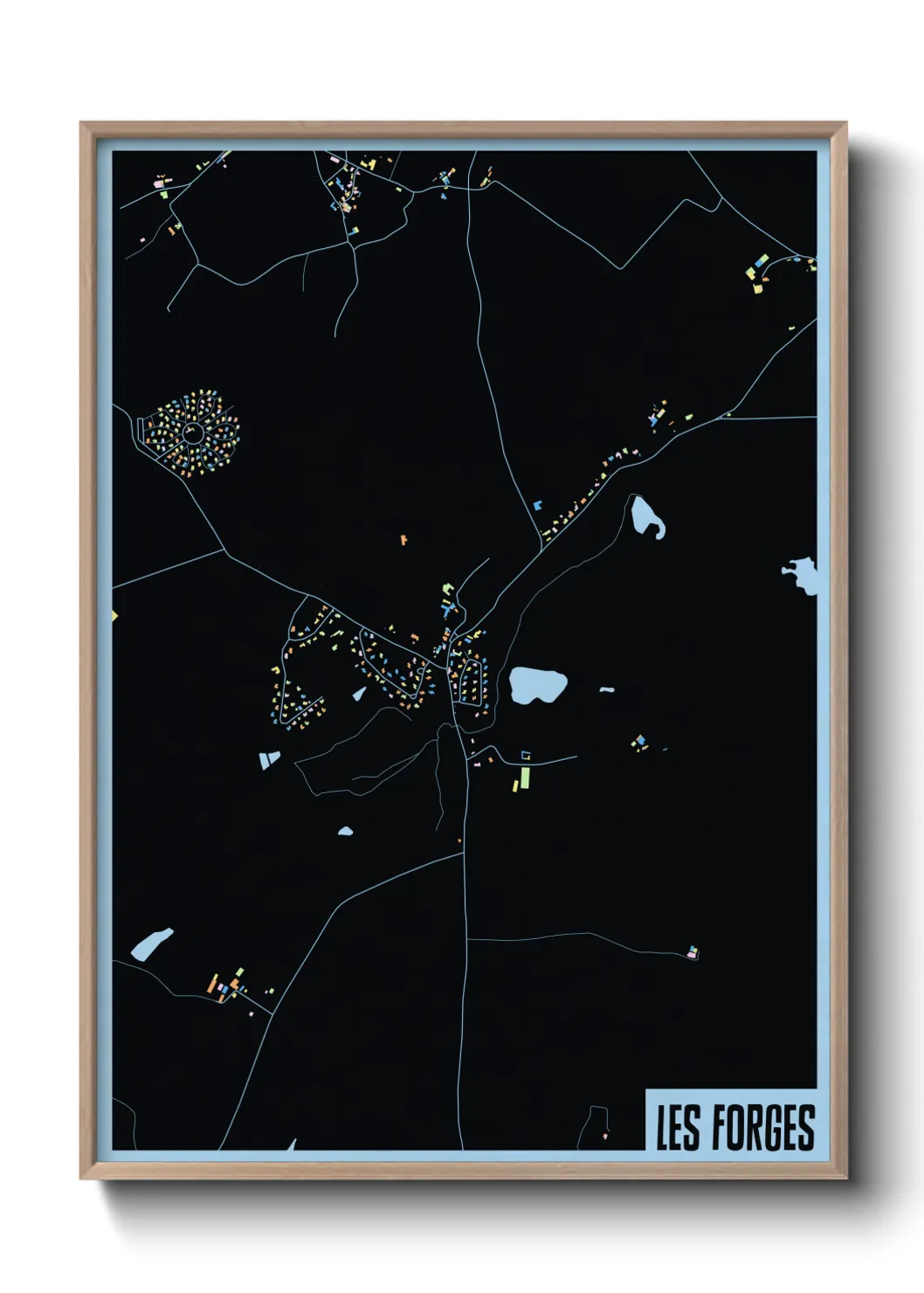 Une affiche de carte sur Les Forges