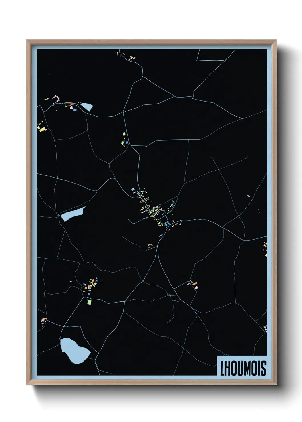 Une affiche de carte sur Lhoumois