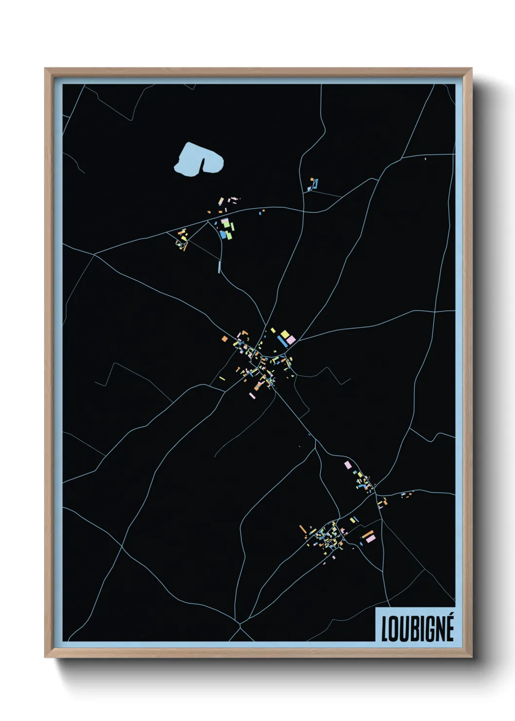 Une affiche de carte sur Loubigné