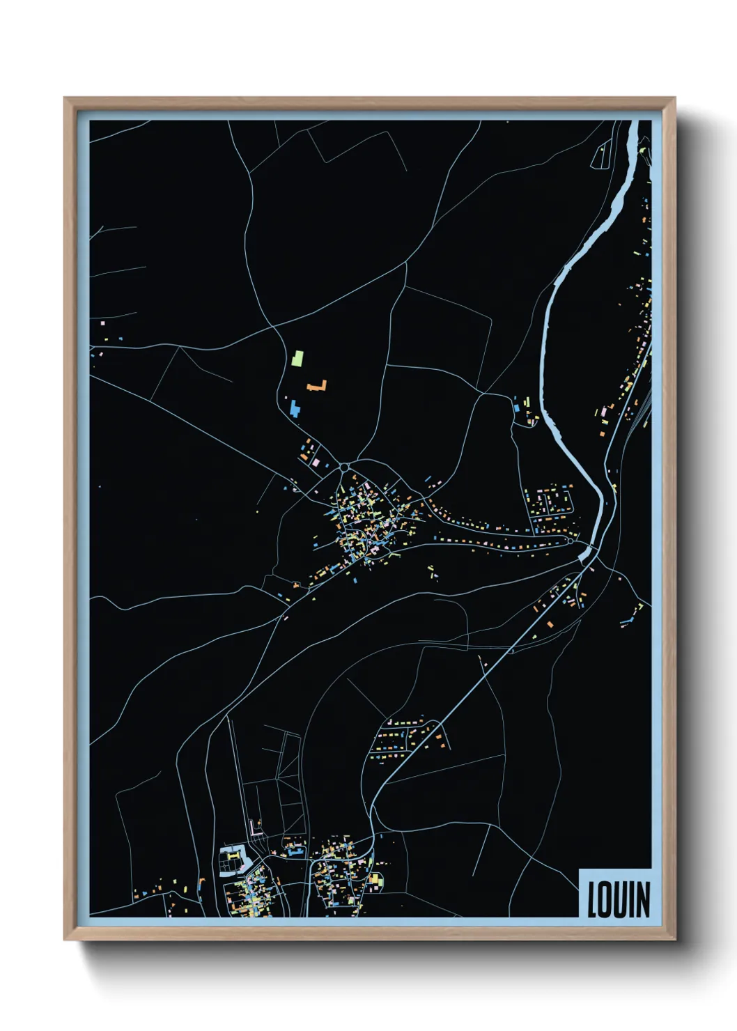 Une affiche de carte sur Louin