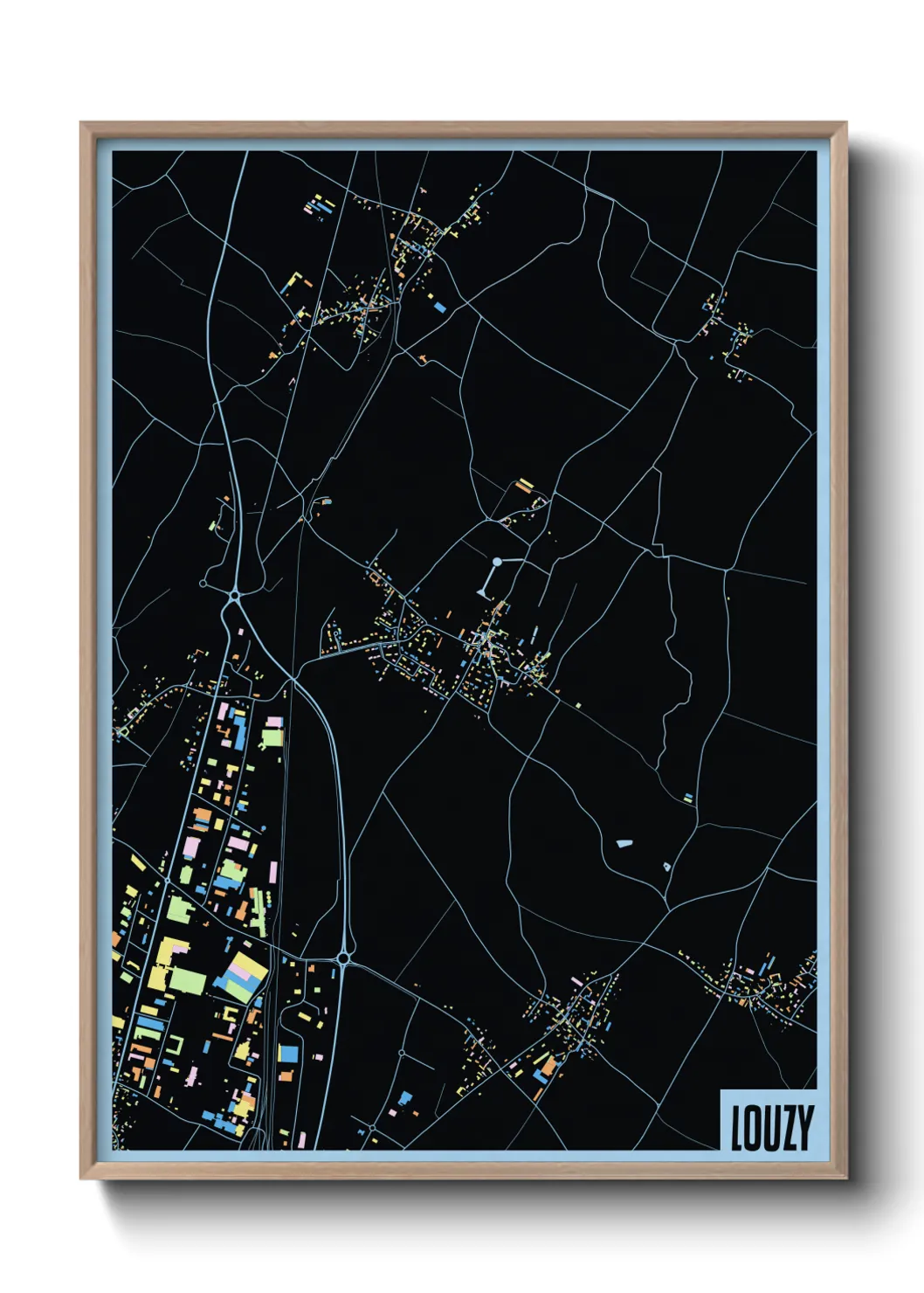 Une affiche de carte sur Louzy