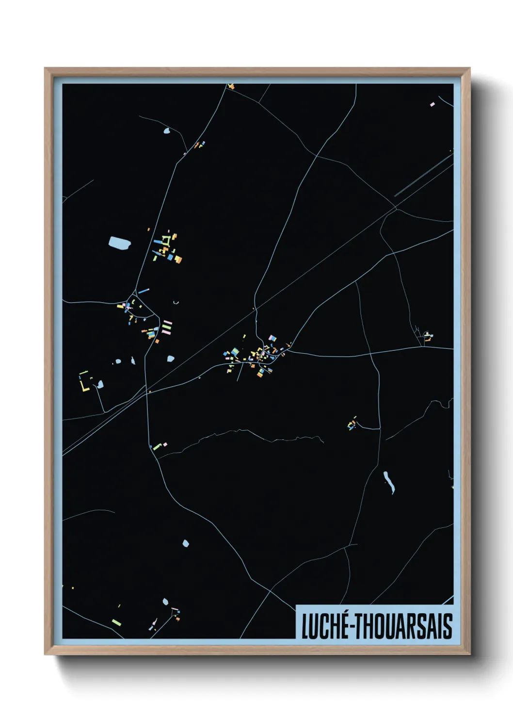 Une affiche de carte sur Luché-Thouarsais