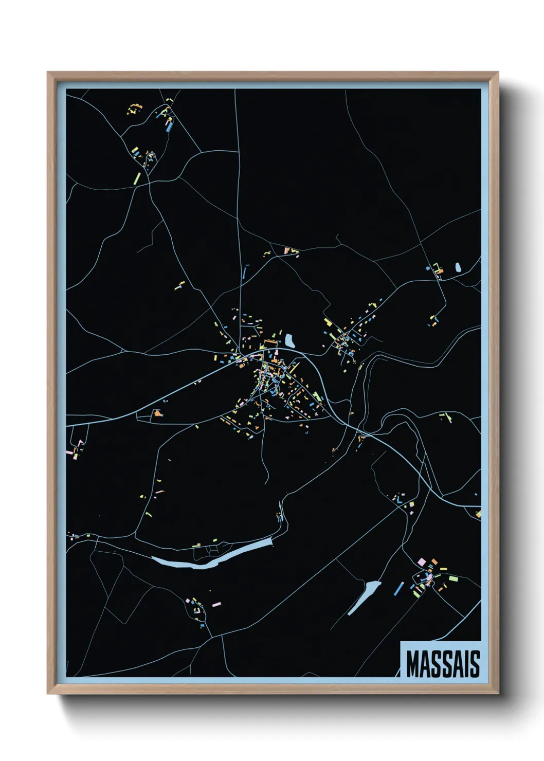 Une affiche de carte sur Massais