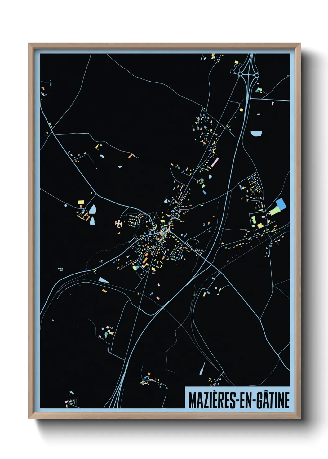 Une affiche de carte sur Mazières-en-Gâtine