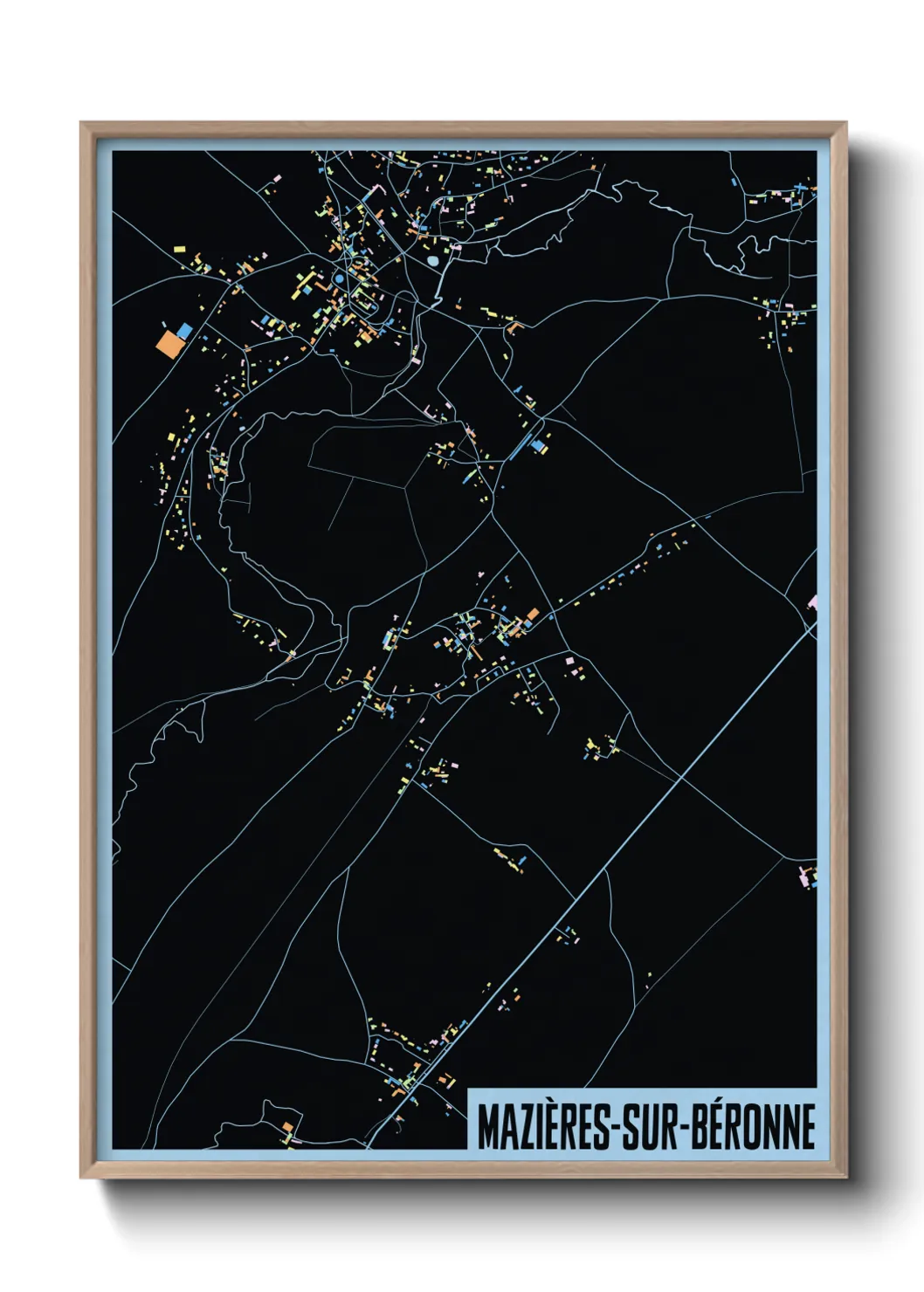 Une affiche de carte sur Mazières-sur-Béronne