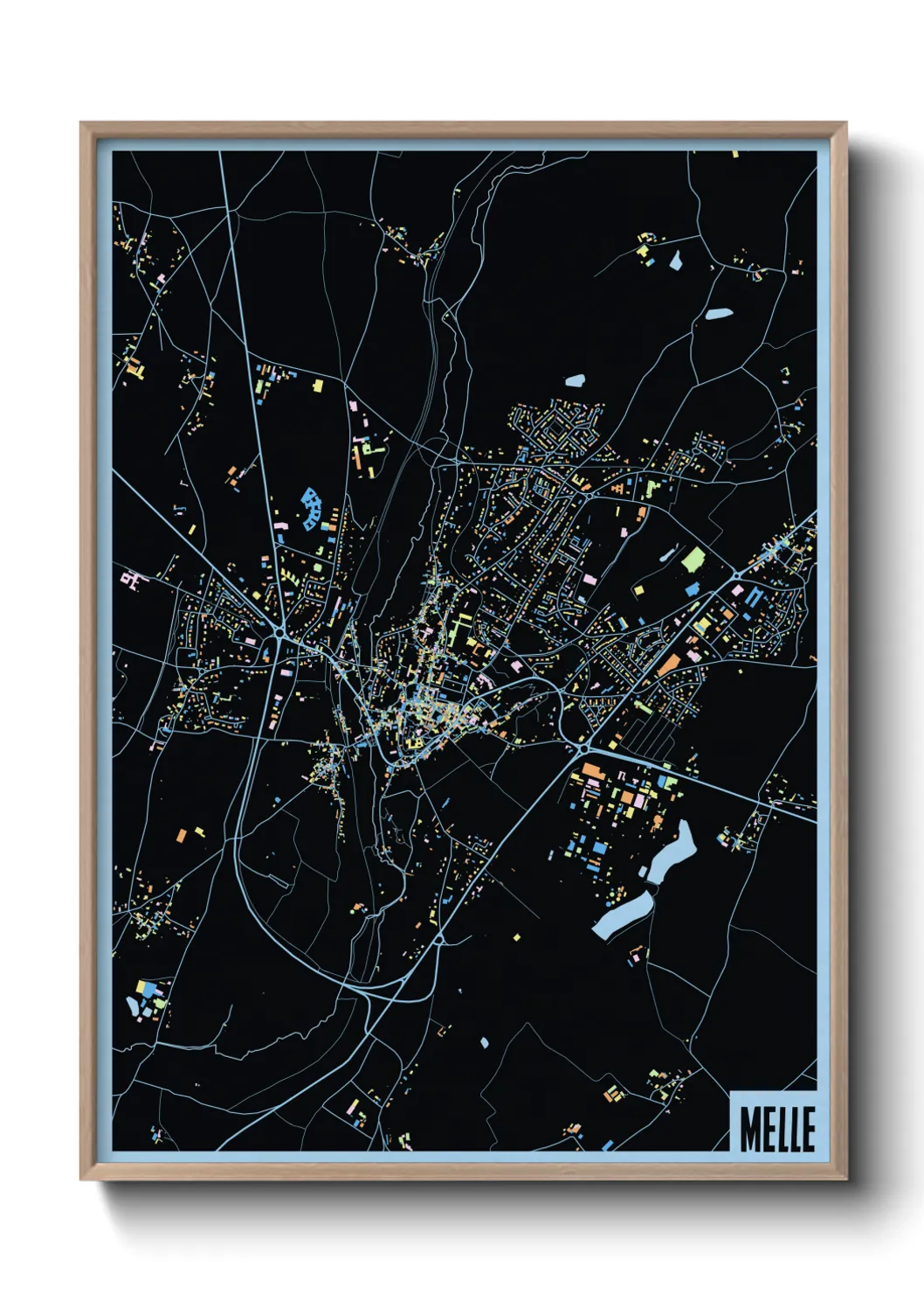 Une affiche de carte sur Melle