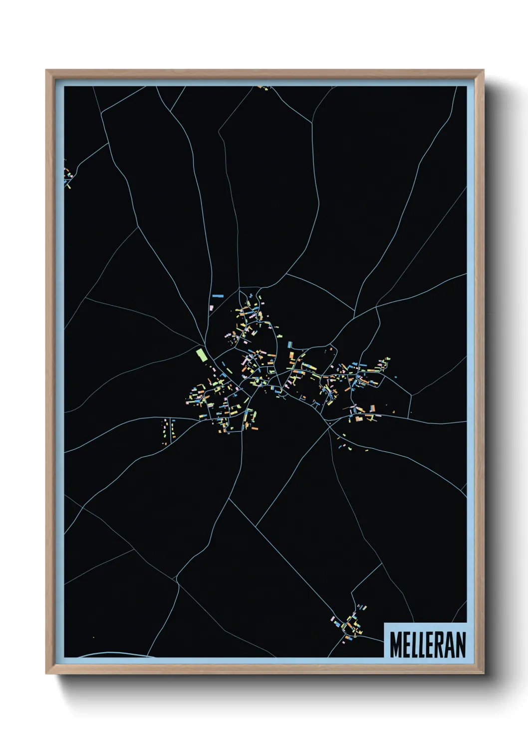 Une affiche de carte sur Melleran