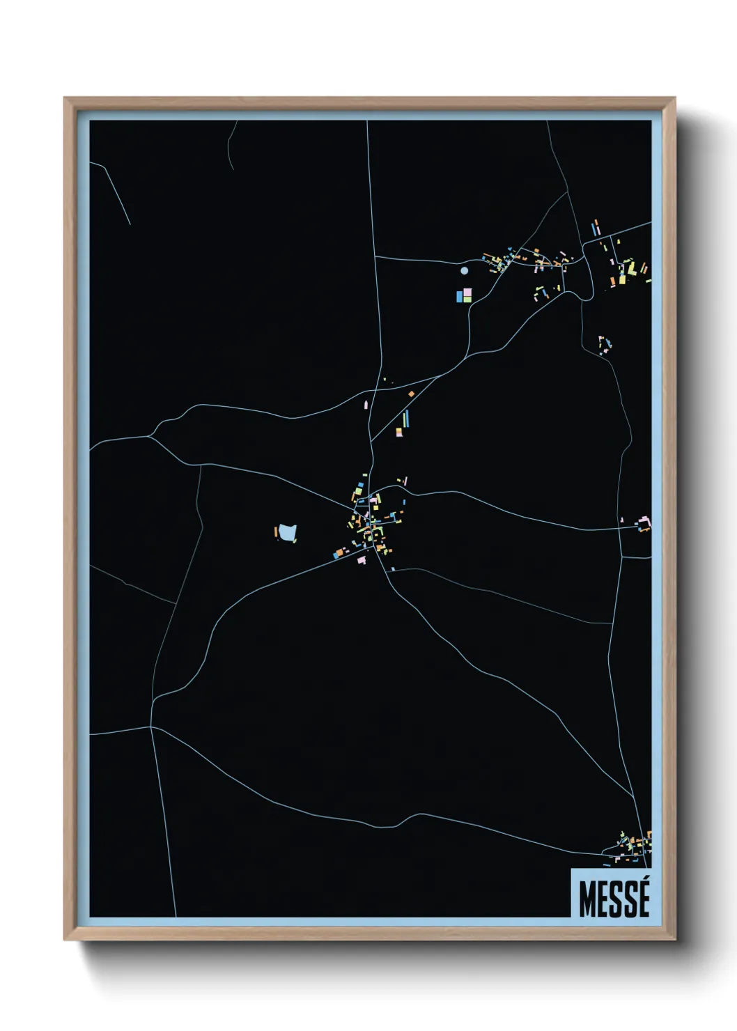 Une affiche de carte sur Messé
