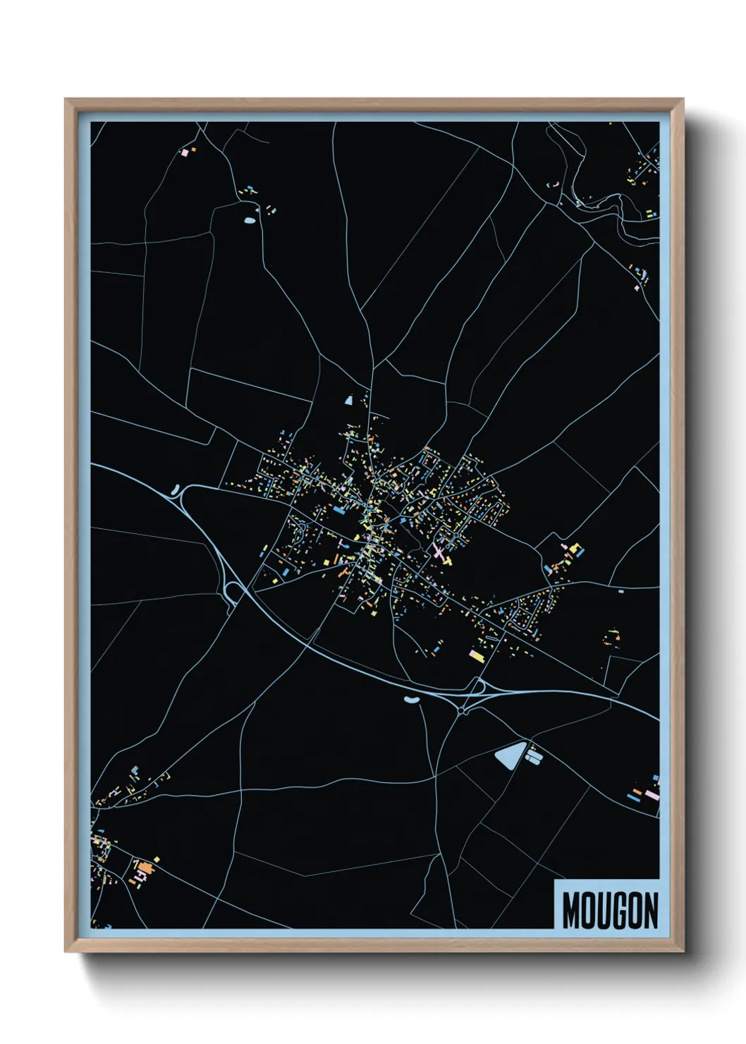 Une affiche de carte sur Mougon