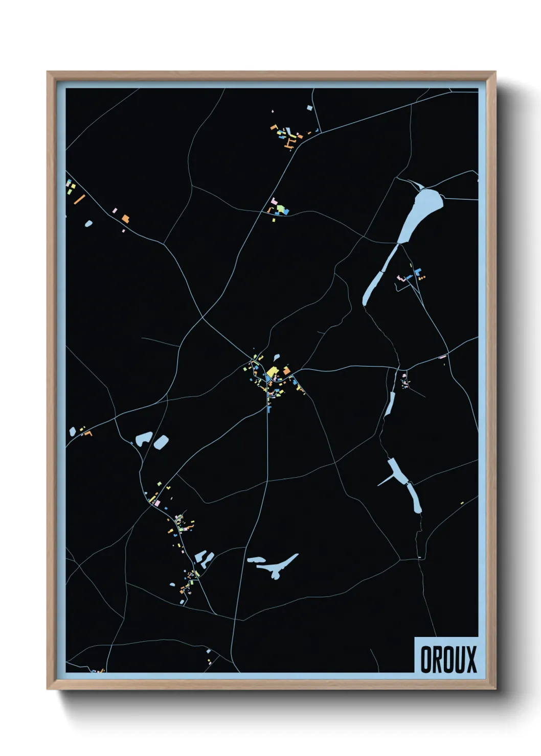 Une affiche de carte sur Oroux